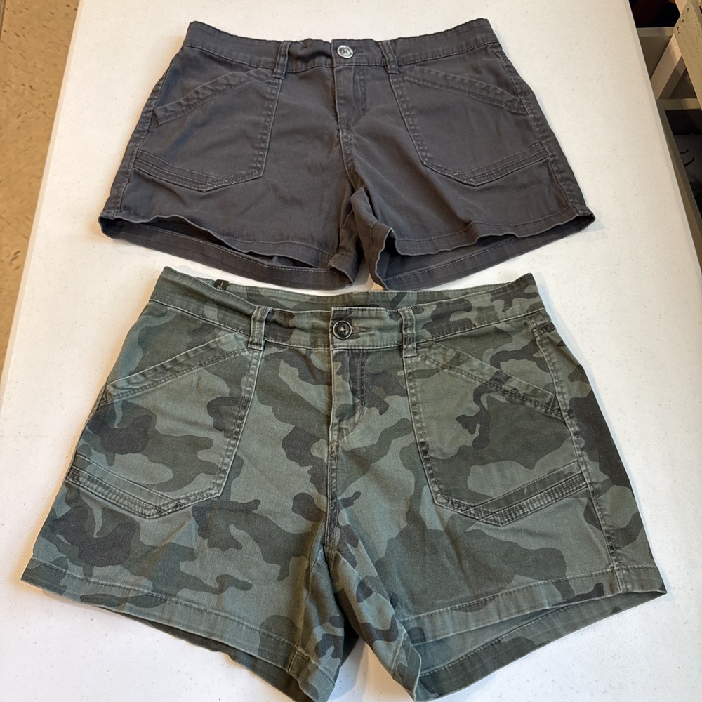 CamoShorts Cargo And Gray Shorts Sz 10 Women 2 Pairs Supplies Lot Everyday Short
